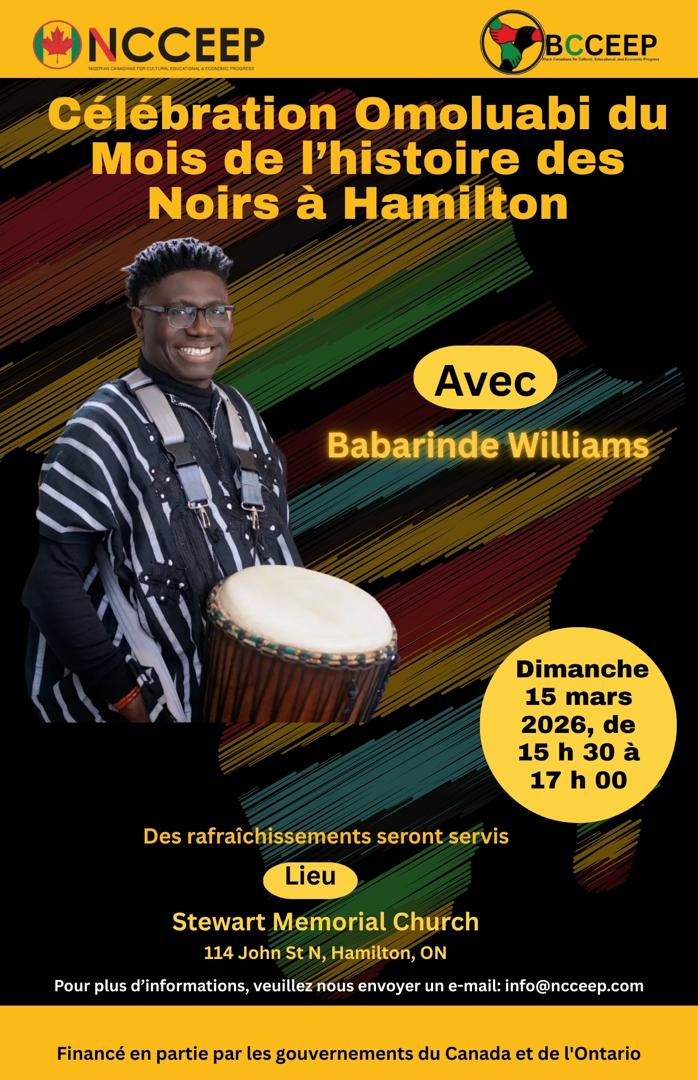 Affiche de la Célébration Omoluabi du Mois de l histoire des Noirs à Hamilton 2026