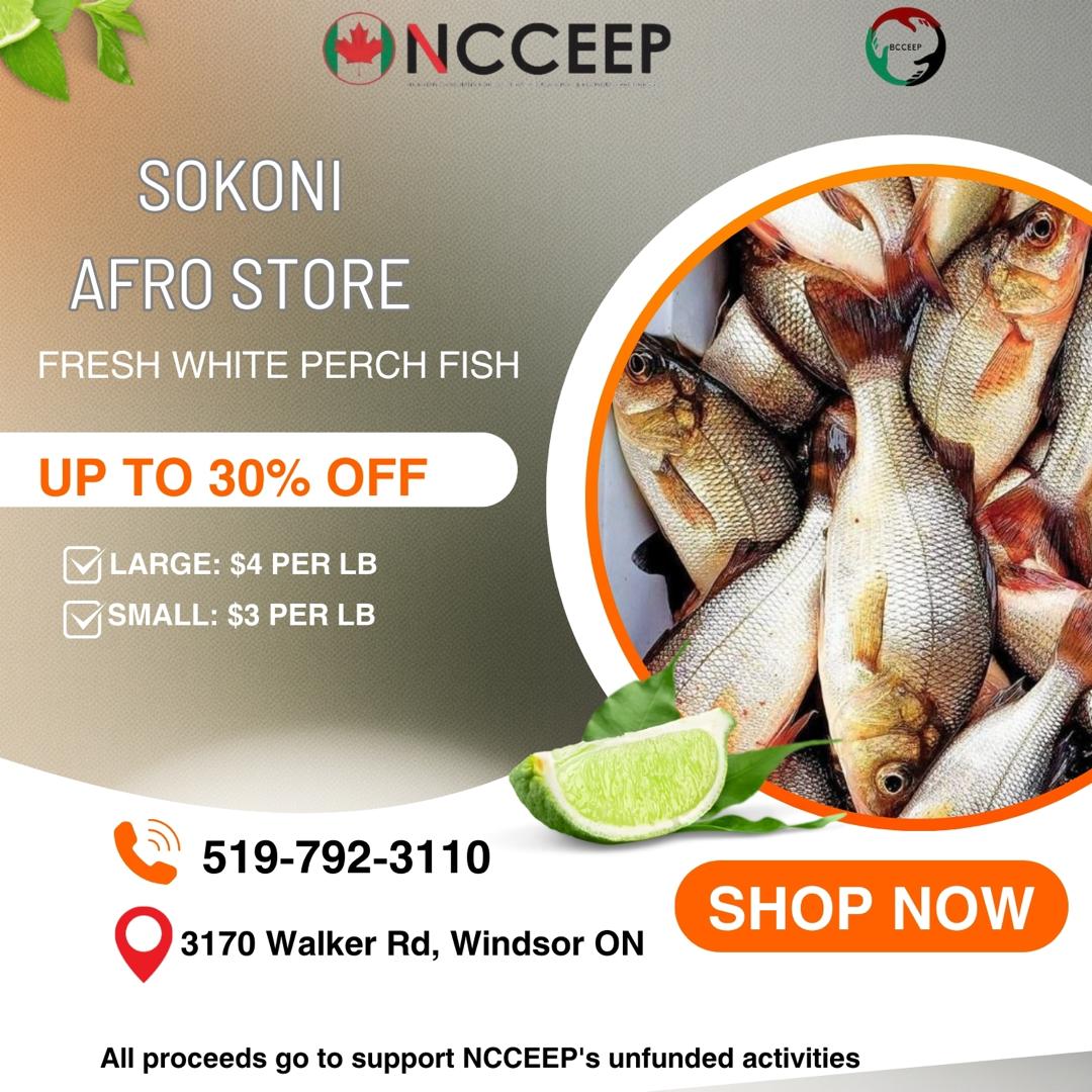 Sokoni Afro Store fresh white perch fish promotion up to 30 percent off